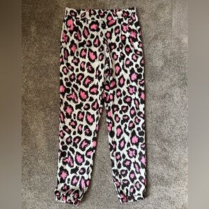 Topshop pink leopard print joggers